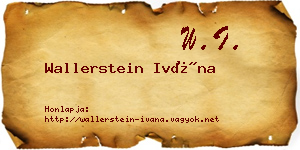 Wallerstein Ivána névjegykártya